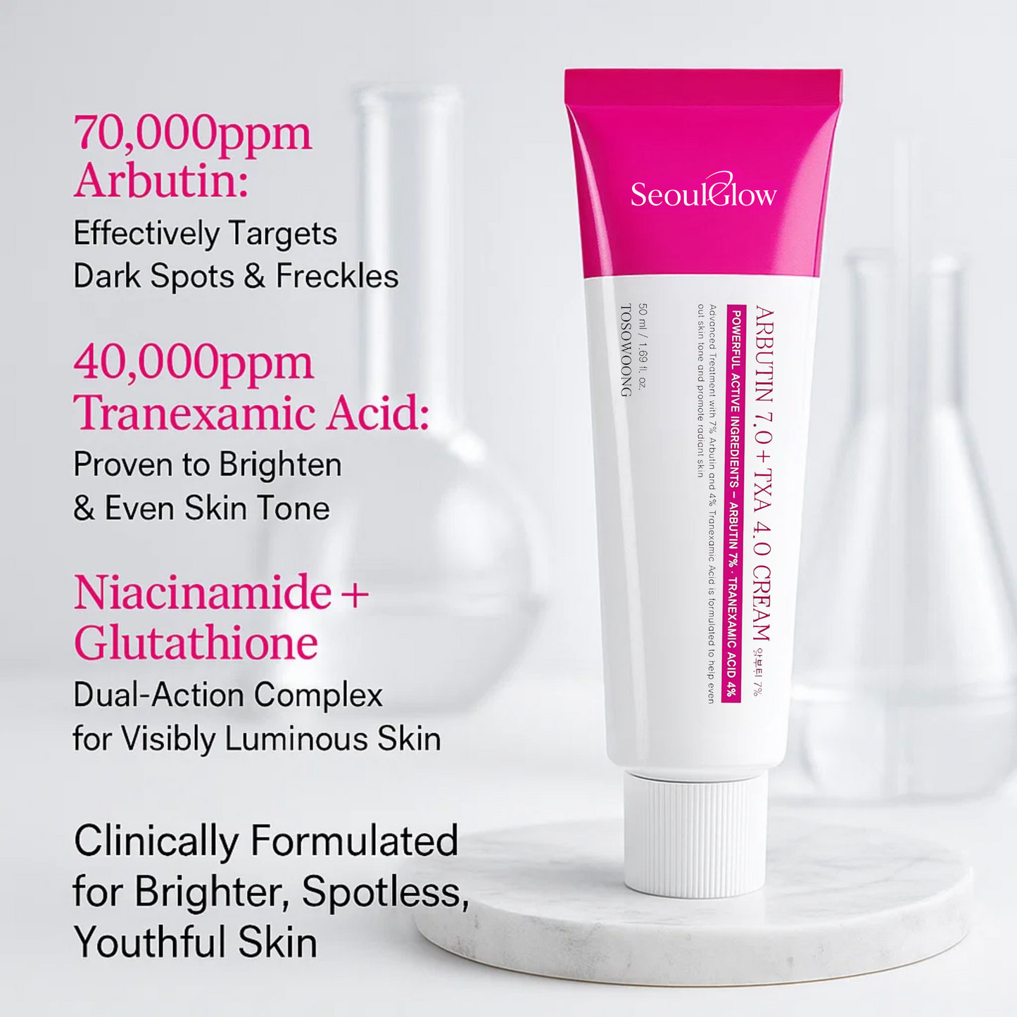 Revive Cream: Arbutin 7 % + Traneksamsyre 4 %