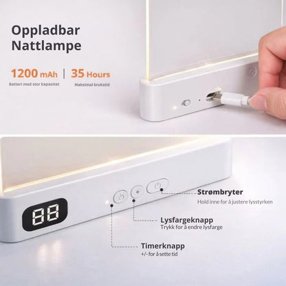 Nattleselampe med mykt, øyevennlig lys