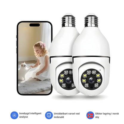 4K Smart Lyspære Kamera – WiFi E27 Sokkel Overvåking