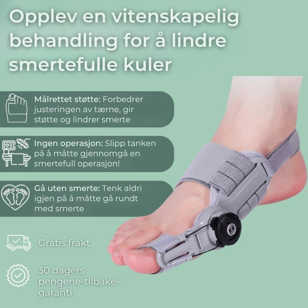 Myk justering og smertelindring for Hallux Valgus