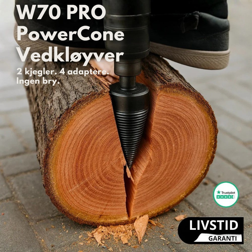 W70 PRO | PowerCone Vedkløyver for Drilltrekkere | Titan Splitting Cone