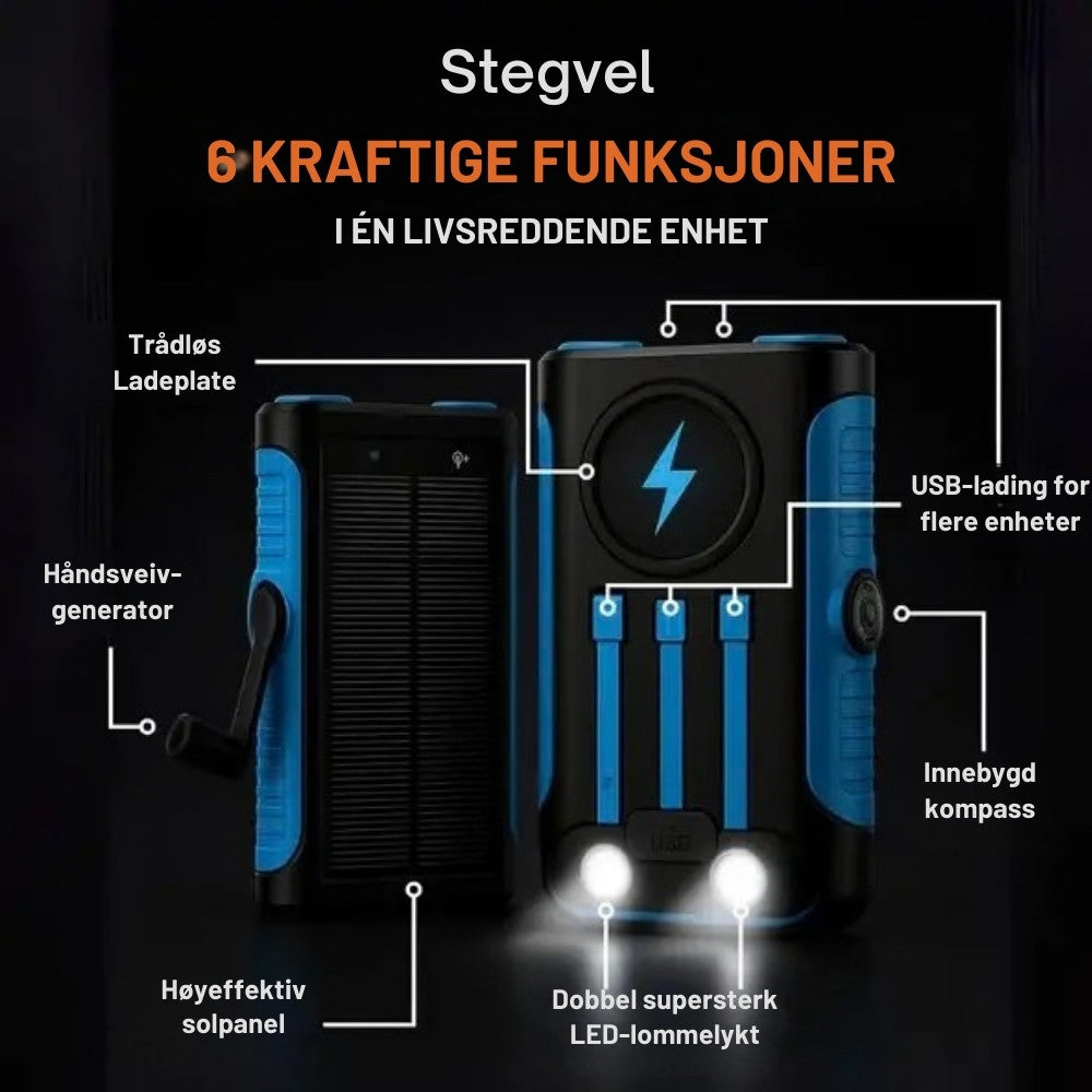 Stegvel™ Trådløs Solenergi Powerbank