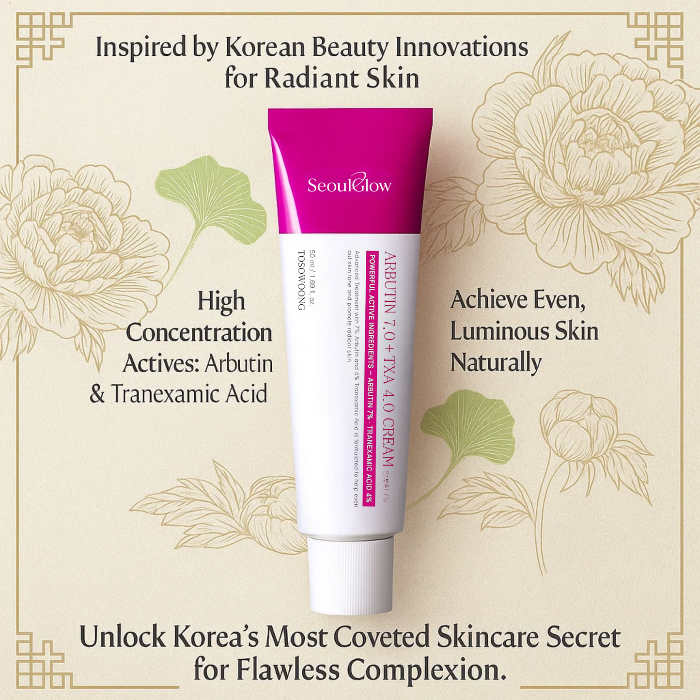 Revive Cream: Arbutin 7 % + Traneksamsyre 4 %