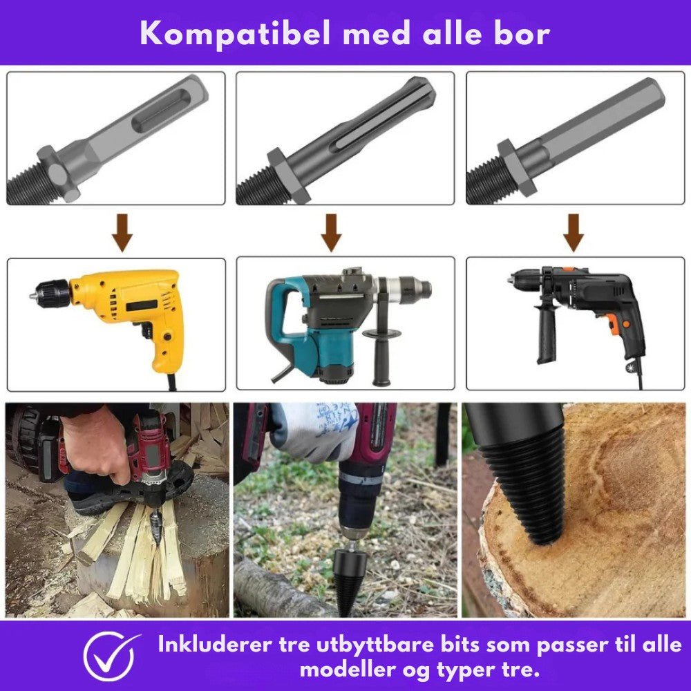 W70 PRO | PowerCone Vedkløyver for Drilltrekkere | Titan Splitting Cone