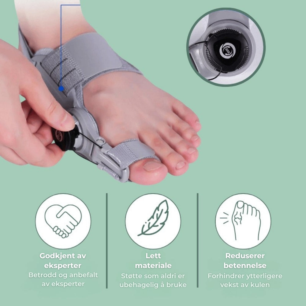 Myk justering og smertelindring for Hallux Valgus