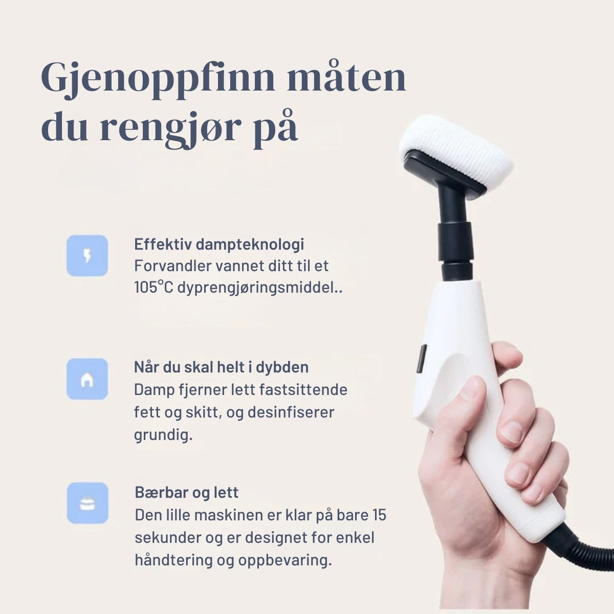 CleanMaster Pro™ – 2500W alt-i-én damprenser
