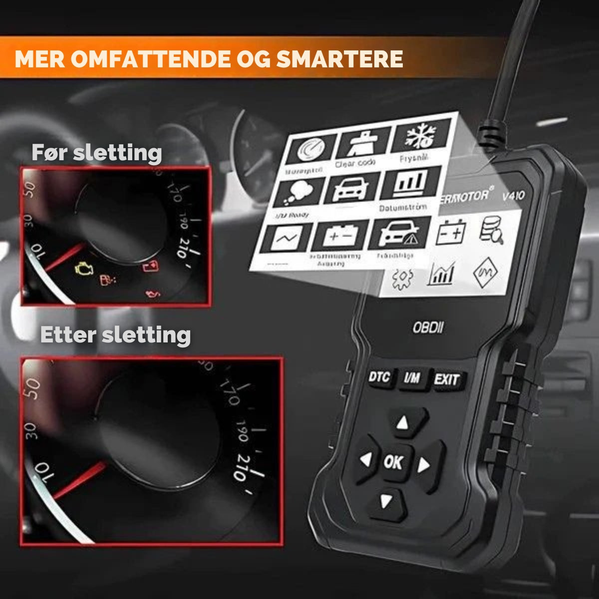Rask Bilscanner for Feildiagnose OBD2