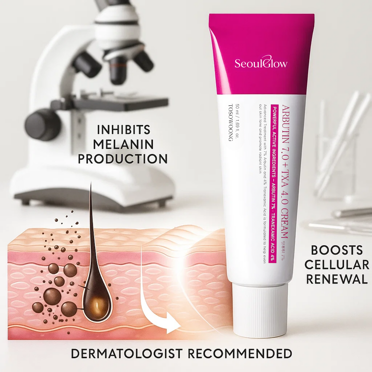 Revive Cream: Arbutin 7 % + Traneksamsyre 4 %